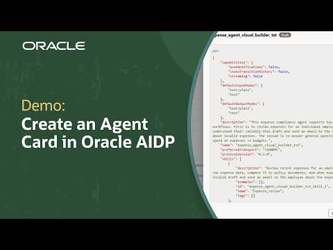 How to Create and Edit an Agent Card in Oracle AI Data Platform