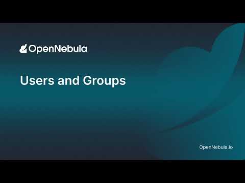 Users and Groups in OpenNebula