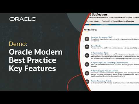 Oracle Modern Best Practice Key Features for Finance: Demo