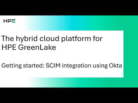 HPE GreenLake: SCIM with Okta