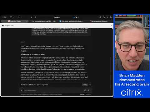 Brian Madden live demo of how to use his AI second brain