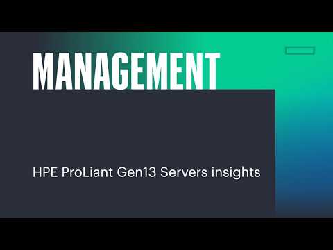 Management: HPE ProLiant Gen13 Insights