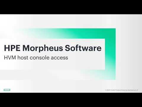 Managing HPE Morpheus Software HVM virtual machines with the new host console